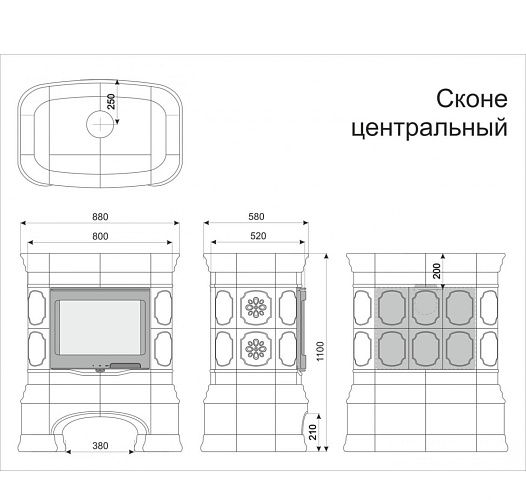 Сконе пристенный мини. шоколад_3